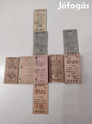 Lyukasztott jegyek, munkásjegyek, katonajegyekk