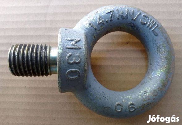 M30 emelőszem, gyűrűs csavar, szemes csavar, teherbírása: 1.5 tonna