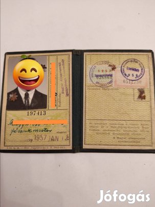 MÁV arcképes igazolvány vasúti alkalmazottak részére