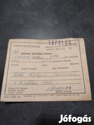 MÁV sérülési bárca 1981