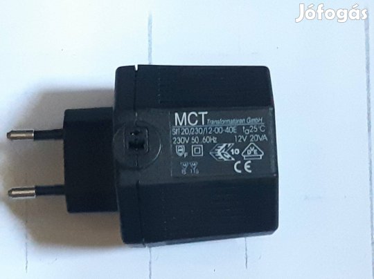 MCT AC adapter 12V 20VA működő