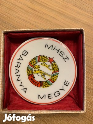 MHSZ Hollóházi Porcelán medál a 80-as évekből