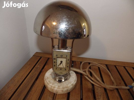 MOFÉM art deco stílusú lámpa, órával,