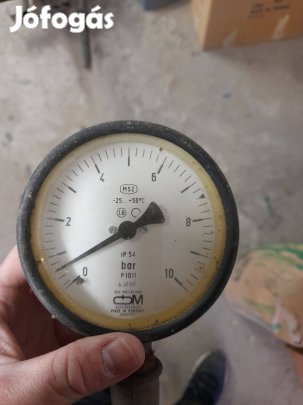 MSZ Nyomásmérő feszmérő manométer 0-10Bar 1/2 átmérő 100mm nyomás mérő