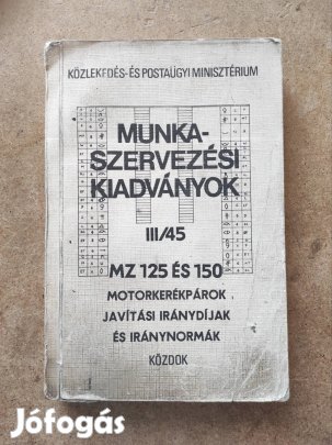 MZ 125 és 150 műhely javítási könyv. Iránynormák 