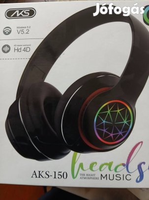 M-28. Blutouth Fejhallgató AKS-150 Fekete Új Bontatlan :