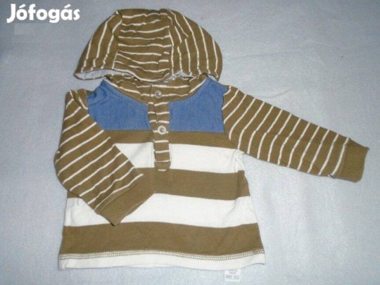 M&Co kapucnis csíkos hosszú ujjú felső 3-6 hó (méret 68)