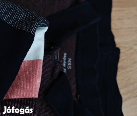 M&S vastagabb puha trikolor férfi póló XL