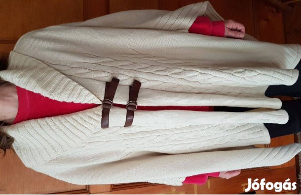 M-es női kardigán poncsó M fehér bézs