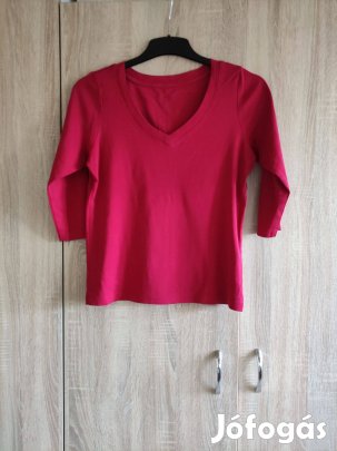 M-es piros pamut női póló TU