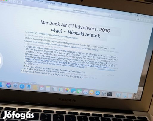 Macbook Air 11" (Late 2010) - Megkímélt állapotban,