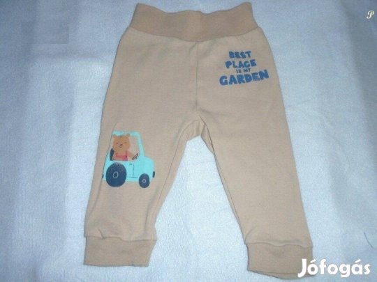 Maci és autó mintás jogger pamut nadrág 3-6 hó (méret 68)