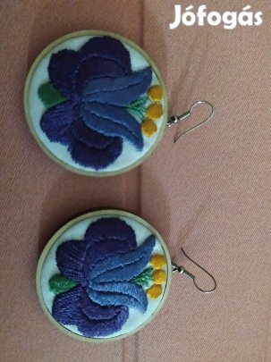 Mácsár Andrea textíl művész új egyedi kézzel készített fülbevaló 