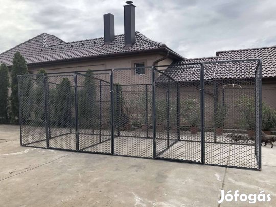 Macska kennel lemezből tetővel (3*2m)