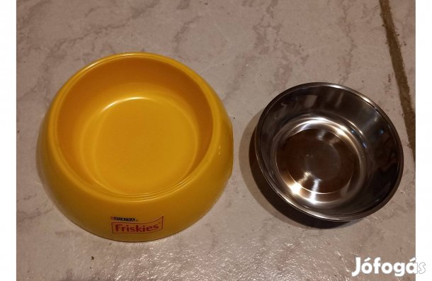 Macska tál - Rozsdamentes acélból és műanyagból 2 db - Új