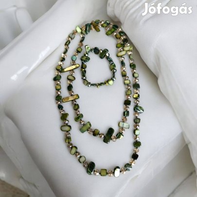 Madison Sötétzöld bizsu nyaklánc Szett
