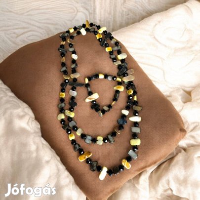 Madison fekete-sárga bizsu nyaklánc Szett