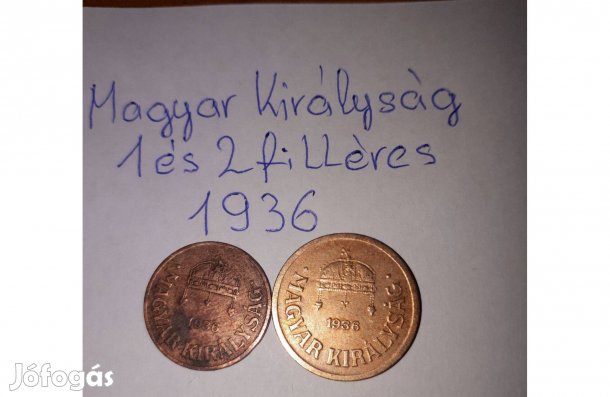 Magar Királyság 1-és 2 fillér együtt 1936