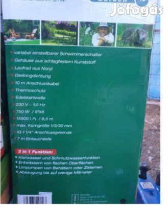 Magas, 15900liter/óra vízhozammal 3in1merülő búvárszivattyú, garis