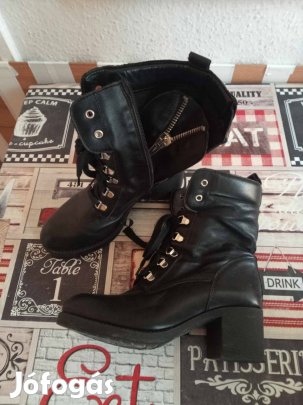 Magas sarkú cipzáros bakancs olcsón eladó