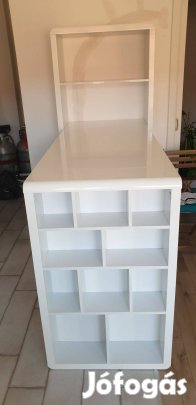 Magasfényű fehér bár asztal újszerű állapotban