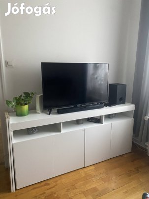 Magasfényű fehér komód tv állvány új 176x80x40