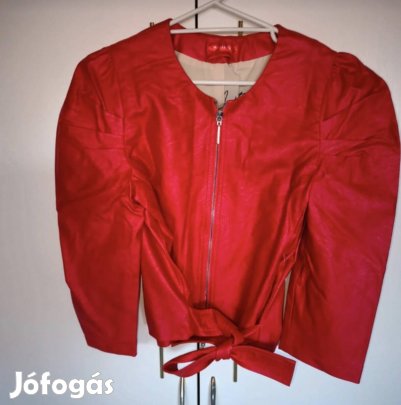 Magenta bőrhatású dzseki piros színben 