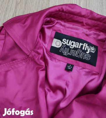 Magenta szaténfényű női átmeneti kabát