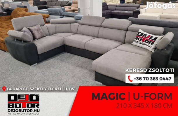 Magic sarok kanapé bútor ülőgarnitúra 180x345x210 cm fekete