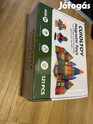 Mágneses építőjáték, 121 db elem, új, bontatlan