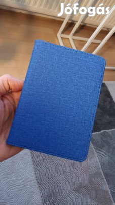Mágneses kék tok támasztó+ kártyatartó (7", pl. Kindle Oasis 11)