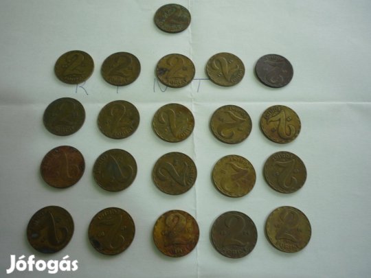 Magyar 2ft réz 2ft bélás retro kádár érme fémpénz