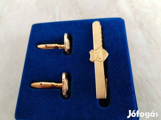 Magyar Honvédségi Aranyozott mandzsettagomb és nyakkendő