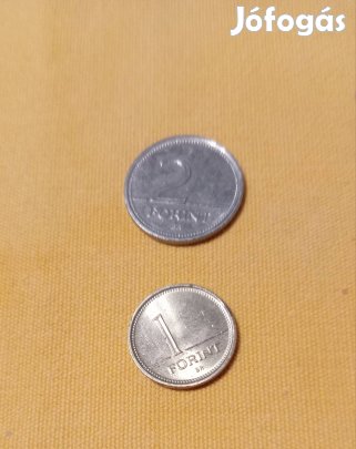 Magyar Köztársaság 1 és 2 Ft kb 500 db