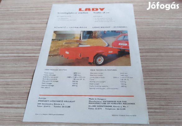 Magyar Lady utánfutó prospektus, katalógus!