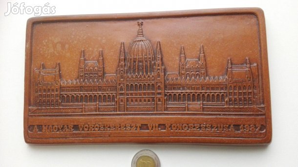 Magyar Vöröskereszt 1987-es VII-dik Kongresszusa kerámia pla