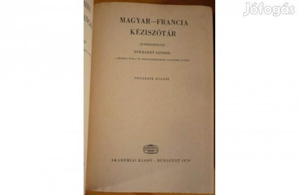 MAGYAR-FRANCIA kéziszotar Francia-magyar kéziszótár · Pálfy Miklós · Könyv · Moly