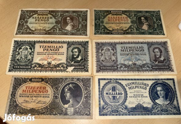 Magyar pengő bankjegyek lot