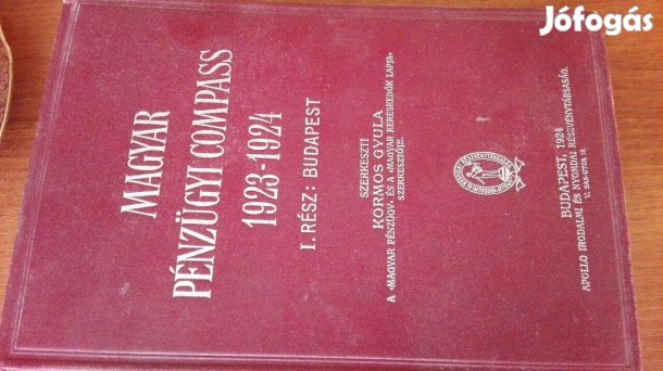 Magyar pénzügyi compass 1923-1924-es Nagyon Ritka antikvár