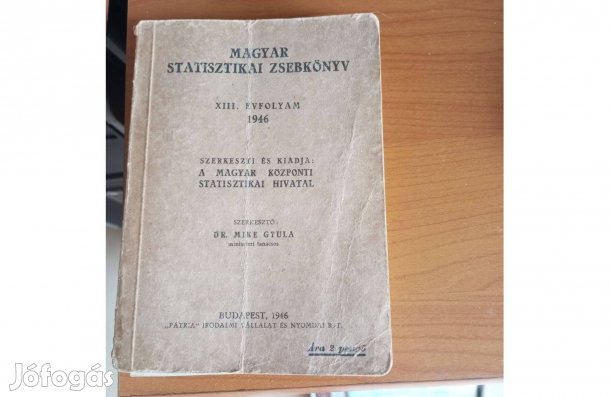 Magyar statisztikai zsebkönyv különlegesség1946