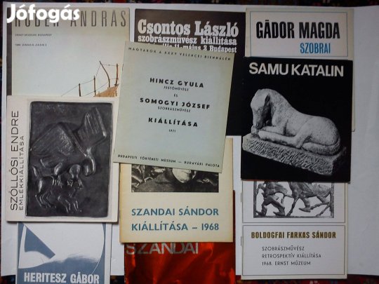 Magyar szobrászok kiállítási katalógusok, meghívók
