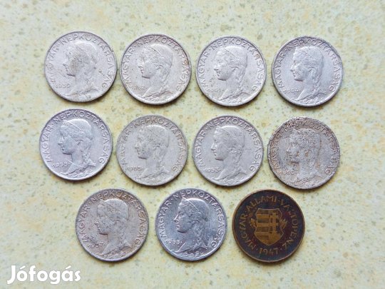 Magyarország 11 db Különböző Érme 2 5 Fillér 1947-1965