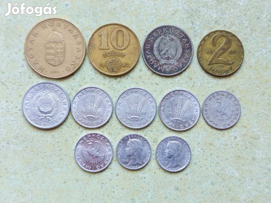 Magyarország 12 db Érme 5 10 20 Fillér 1 2 10 100 Forint 1950-1995
