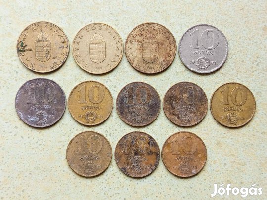Magyarország 12 db Különböző Érme 10 100 forint 1971-1995