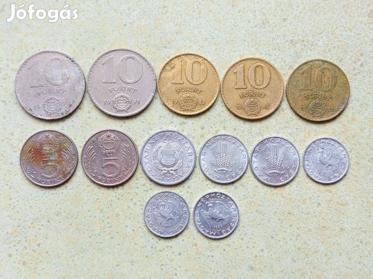 Magyarország 13 db Különböző Érme 10 20 Fillér 1 5 10 Forint 1969-1990