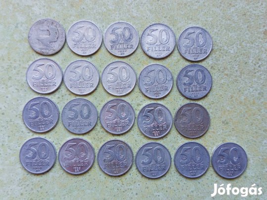 Magyarország 21 db Különböző Érme 50 Fillér 1953-1991