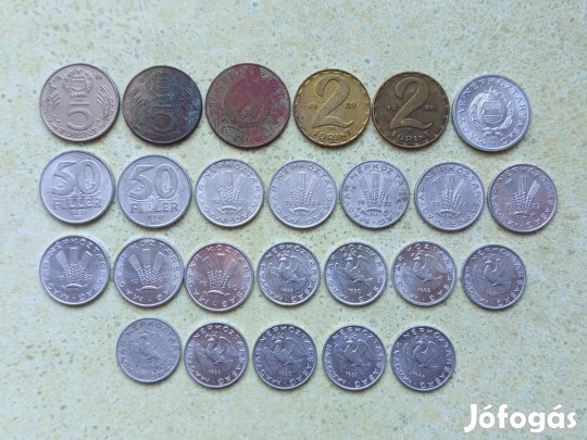Magyarország 25 db Különböző 10,20,50 Fillér 1,2,5 Forint 1950-1992