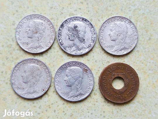 Magyarország 6 db Különböző Érme 2 5 Fillér 1947-1965