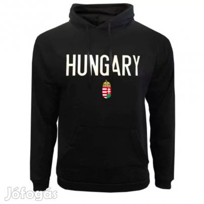 Magyarország pulóver felnőtt kapucnis HUNGARY fekete