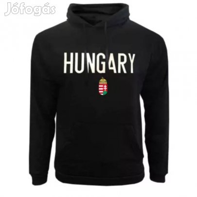 Magyarország pulóver felnőtt kapucnis HUNGARY fekete